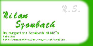 milan szombath business card